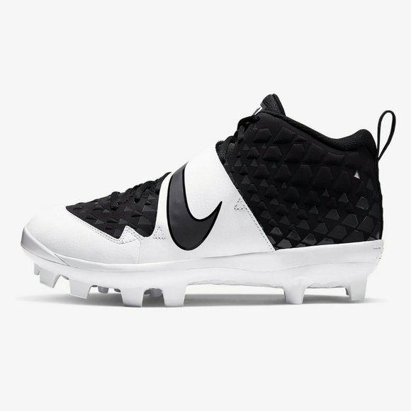 Nike Black and White Athletic Shoes with Velcro Strap - Picture 2 of 5